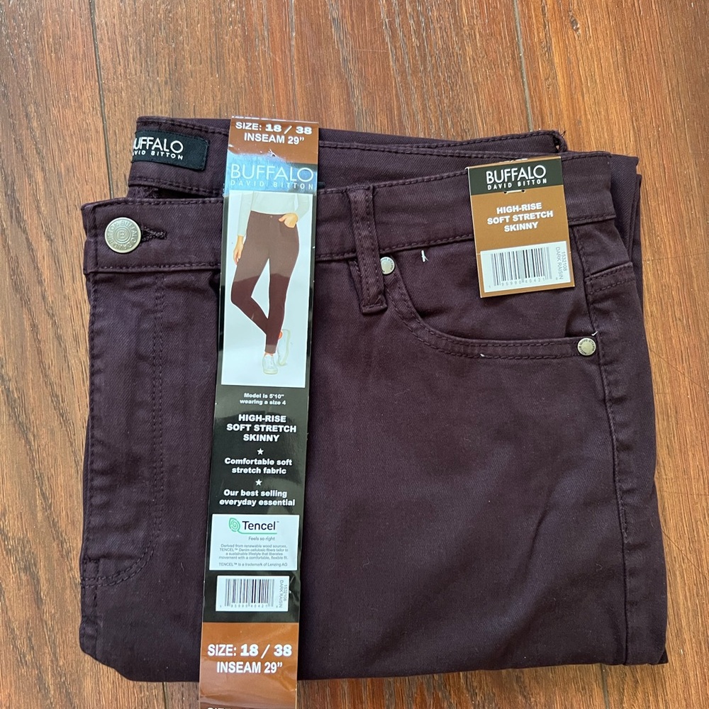 Buffalo David Bitton High Rise Brown Jeans